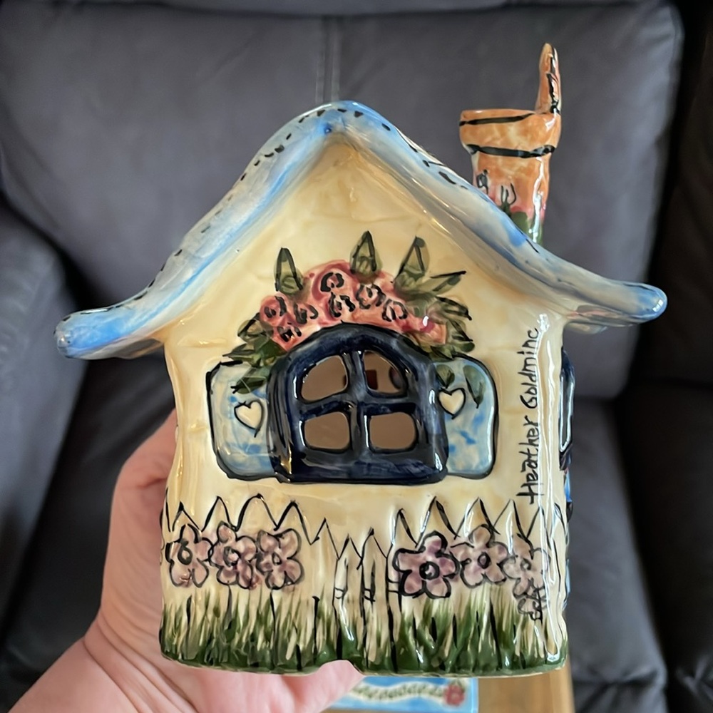🌎Blue Sky Clayworks Tea Light House Heather Goldminc Little Bit of Heaven 2001 - Picture 10 of 16